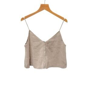 INTERMIX Felicity Button Front Cami Top Linen Blend Beige Women’s‎ Size Small